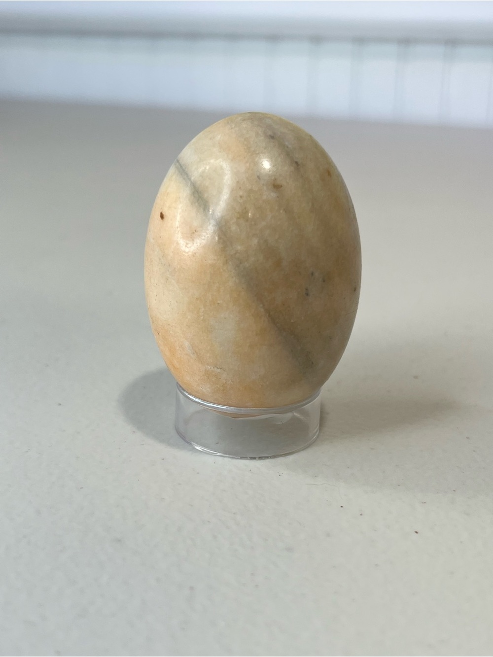 Polished Beige Marble Calcite Egg Decorative Accent